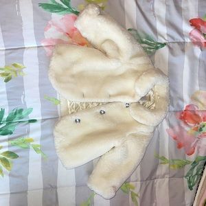 Gymboree dressy faux fur coat, size 12-24 months